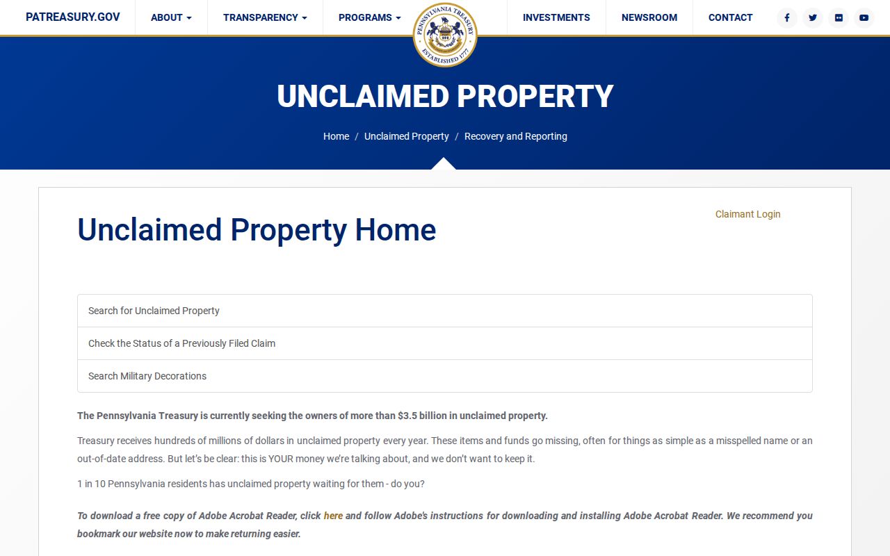 Upper Darby Township residents directory Pennsylvania unclaimed property search