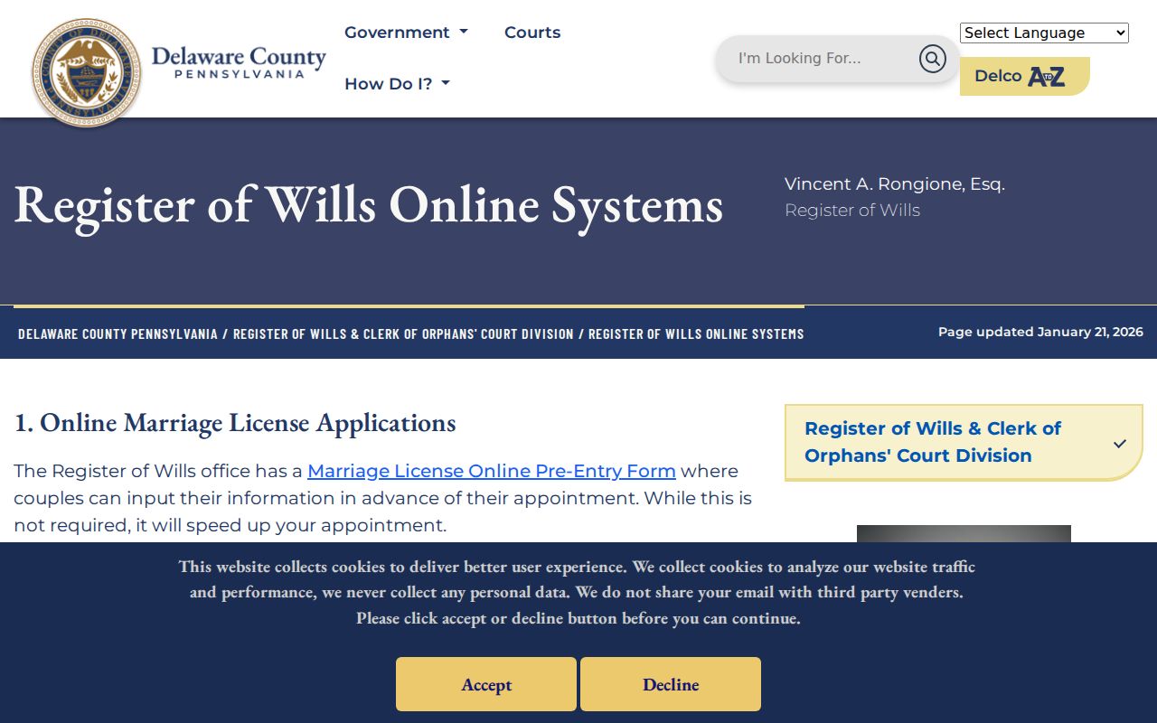 Upper Darby Township previous residents research using Register online records