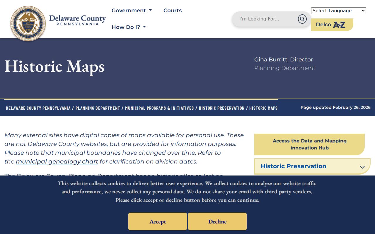 Upper Darby Township street directory reference to Delaware County historic maps